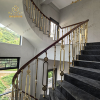 Rampe d'escalier sur mesure en alliage d'aluminium forgé à la main, style moderne et luxueux, garantie 1 an