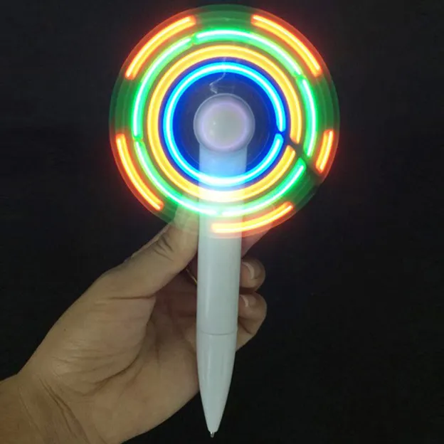 LED Flashing Mini Fan Pen light up Cooling Mini Fan Electric Personal Fan with Writing