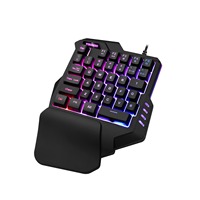 Usine G92 USB filaire rvb une main 35 touches clavier main gauche Membrane Style nouveau plastique bureau ordinateur portable jeu utiliser effet de lumière