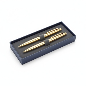 Coffret Cadeau Stylo Plaqué Or 2 Pièces : Stylo Bille et Stylo Roller Personnalisable avec Logo – Cadeau d'Affaires Exécutif - Product Image 2