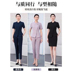 Women's Professional Short Sleeve Suit Set Formal Breathable Worsted Business Commute Interview Wear - Product Image 2