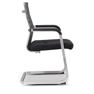 Mobiliário De Escritório Design Tradicional Malha Pano Encosto Galvanizado <span class=keywords><strong>Metal</strong></span> Frame Bow Leg Sala De Espera Cadeira De Reunião - Product Image 4
