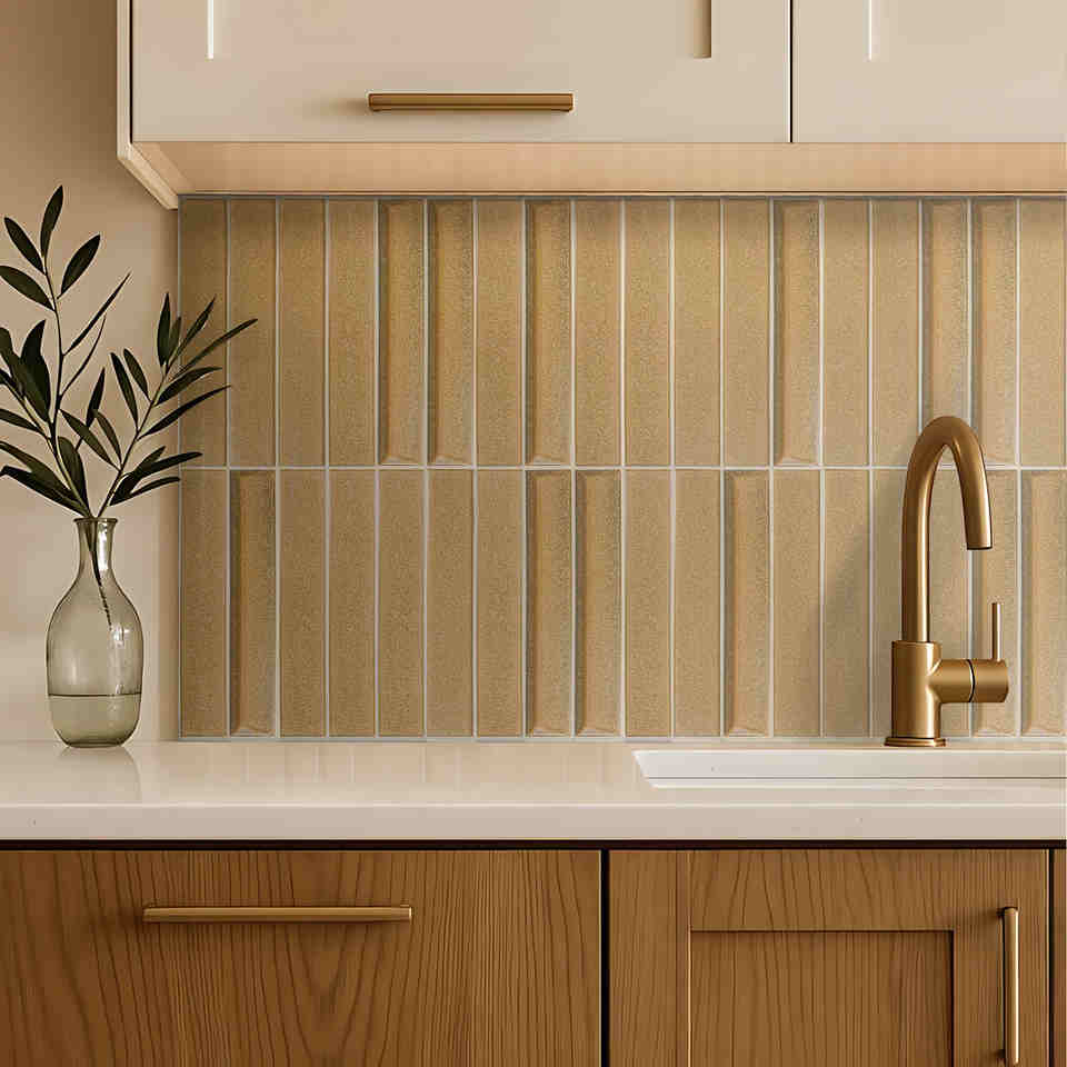 Modern Porcelain Strip Tile Parquet Frost Glazed for Interior Wall Apartment Use 9mm Thick