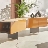 Meuble de salon moderne de luxe léger Shengxuan, console de salle à manger et de chambre à coucher en laiton fait main, armoire haut de gamme durable à panneaux surélevés