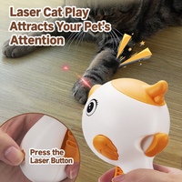 Lanceur de friandises interactif pour chat en forme d'oiseau avec laser intégré et distributeur de collations pour le jeu d'intérieur des animaux domestiques