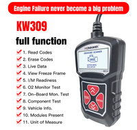 Lecteur de codes OBD2 professionnel KONNWEI KW309 16 broches et outil de diagnostic pour tous les véhicules OBD2