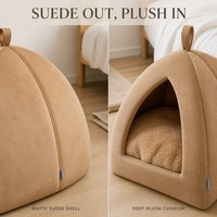 Lit pour petits animaux, maison-caverne, nid pour animaux de compagnie lavable avec coussin amovible pour chat et chien, intérieur