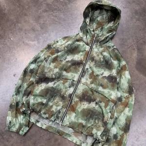 Chaqueta Cortavientos Masculina con Bolsillos Cargo, Lavado Ácido Decolorado al Sol, Estilo Urbano, Fabricante, Sudadera con Capucha, Corte Holgado, Doble Cara - Product Image 2