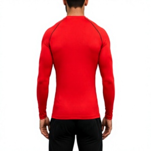 HAWK SPORTS INDUSTRIES Men Knitted Polyester Compression Body Shaping Long Sleeve Crew Neck Solid Quick Dry Sporty Base <b>Top</b> - Product Image 2