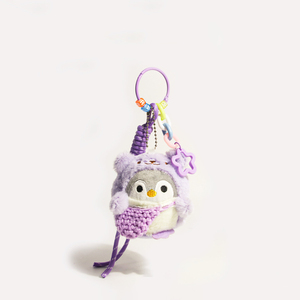 Llavero de pingüino de peluche suave con cordón trenzado y campana pequeña, accesorio para bolso cruzado, dijes para bolso, juguete de animal, regalos de recuerdo turístico - Product Image 2