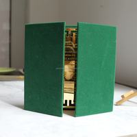 Invitations de mariage élégantes en velours vert, couverture rigide, avec étiquette nominative découpée au laser, carte en acrylique, texte gravé, logo personnalisé – Vente chaude