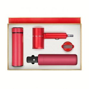 Ensemble cadeau d'entreprise de luxe avec gourde isotherme automatique, parapluie et sèche-cheveux, fournitures de bureau, coffret cadeau en PU - Product Image 2