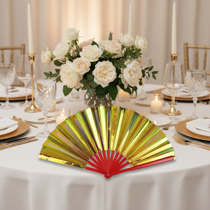 พัดลมไม้ไผ่พับได้ดีไซน์สุดคมสำหรับงานเต้นรำของขวัญแต่งงานแบบพกพาและธุรกิจสำหรับงานเทศกาลของตกแต่งบ้าน - Product Image 6