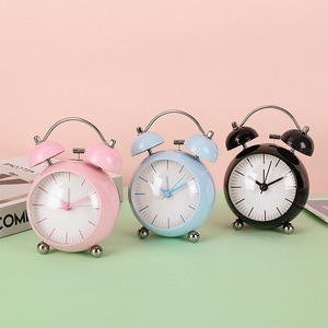 Bonito reloj <span class=keywords><strong>despertador</strong></span> de metal minimalista japonés para niños con luz nocturna - Product Image 4