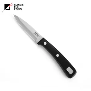 Professional kitchen 3 rivets 3.5 inch bakelite pom plastic full tang handle paring knife fruit knife