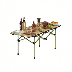 Mesa Plegable Portátil de Acero al Carbono para Camping, 55x120 cm, Resistente, para Playa, Barbacoa, Senderismo - Product Image 1