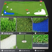 Simulation de bureau intérieur/extérieur Mini paysage artificiel Tapis vert pour le golf Aides à l'entraînement Pratique pour le golf