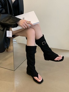 Nouvelles Bottes Longues de Cowboy Western 2025 pour <span class=keywords><strong>Femme</strong></span>, en <span class=keywords><strong>Daim</strong></span> à Bout Ouvert Effet Serpentin, Chaussures Sexy et Tendance pour l'Été - Product Image 5