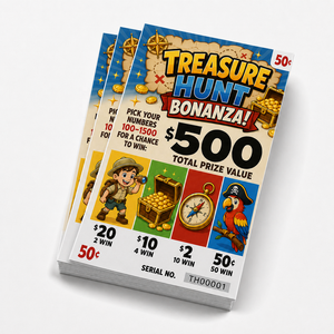 Free Design Treasure Hunt Pull Tab Seal Cards Custom Break Open Tickets with Personalized Symbols Gameplay and Prizes for Events - Product Image 2