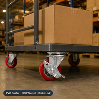 Roues pivotantes à frein en PVC de 2 pouces avec plaque supérieure et moyeu en acier pour machines industrielles - Installation facile - Vente directe usine