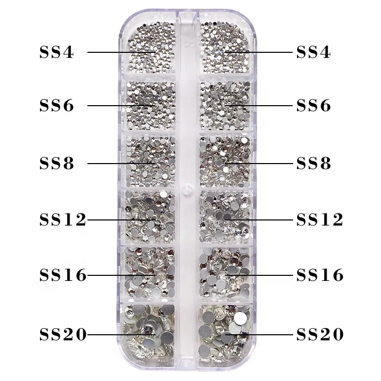 คริสตัลคุณภาพสูง Clear ดาวอุกกาบาต AB สี Rhinestone โรงงานโดยตรงขายผสมกล่อง Rhinestone สำหรับอุปกรณ์เล็บ