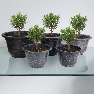 Pot de fleurs rond en plastique écologique, conteneur de culture profond avec trous de drainage pour pépinière, serre et aménagement paysager - Product Image 1
