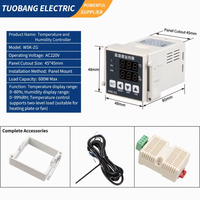 TUOBANG WSK-ZG 48*48mm Pengontrol Suhu dan Kelembapan dengan Sensor T/H 3M Garansi 3 Tahun Dukungan ODM Termostat Digital