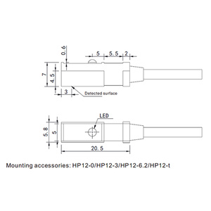 Cảm giác MR-P12-S NPN Proximity Magnetic vị trí phát hiện cảm biến với NPN đầu ra - Product Image 2