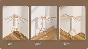 رف ثلاثي القوائم لتجفيف الملابس حامل ملابس قابل للنقل والطي موفر للمساحة لغسيل الملابس خشبي للأرضيات وقابل للطي - Product Image 6