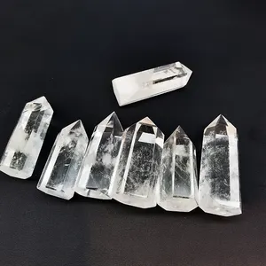 Torre di cristallo naturale all'ingrosso lucidata a fondo capire la Mini torre di bacchetta di cristallo di quarzo trasparente crystal point
