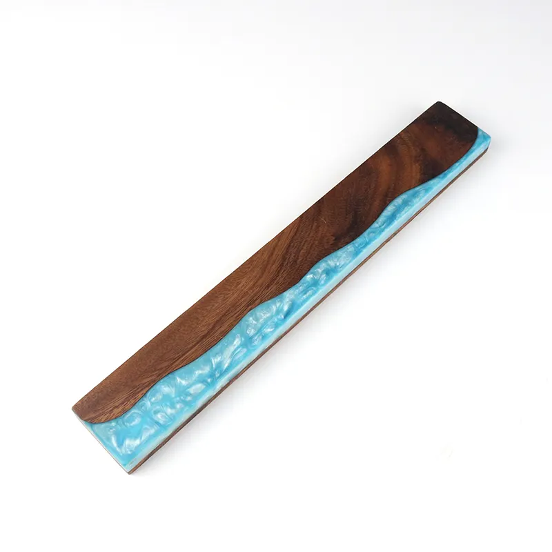 Top selling Blue Epoxy Resin And Walnut Wooden Wall Mounted Knife Holder With Magnet