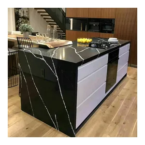 Artificial Quartz Stone Slab Home Decorative Kitchen Black Quartz Marble Countertop