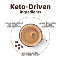 LIFEWORTH Beurre Keto nourri à l'herbe Substitut de repas diététique Mélange instantané Poudre de café cétogène
