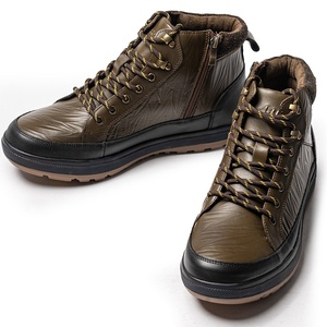 מכירה חמה לחורף עור בריטי סִגְנוֹן לגברים אמצע השוק עמיד למים נעלי הליכה נושמות לנשימה צבע אחיד ללא החלקה גיד בקר חם - Product Image 2