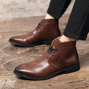 <span class=keywords><strong>Botas</strong></span> Chelsea de <span class=keywords><strong>Hombre</strong></span> con Cuello Alto, de Cuero y Goma, Impermeables, Ligeras, para Invierno y Primavera, Zapatos de Negocios - Product Image 1