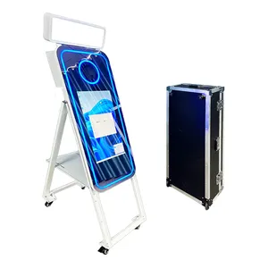 new arrival 40 inch Mirror Photo Booth Machine selfie portable booth For events Led Light camera printer Booth Weddings events