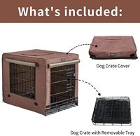 Niche pliable en métal pour chiens de petite taille, abri d'intérieur avec couvercle pour chats et chiens, panier à Double porte pour chiots