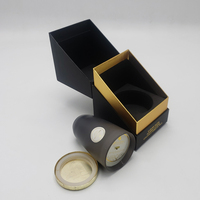 Caja Rígida de Papel Negro de Lujo para Velas, Directo de Fábrica, con Grabado, Laminado Mate, Recubrimiento UV y Logotipo