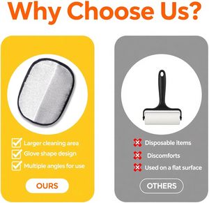 New Design Portable Pet Cat Hair Remover Pet Hair Removal Glove for Cleaning Hair Removal on <b>Beds</b> Mats <b>Sofas</b> - Product Image 2
