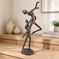 Sculptures métalliques abstraites artisanales de couple dansant, figurine romantique de couple de ballet, cadeau de mariage ou de la Saint-Valentin, ornement