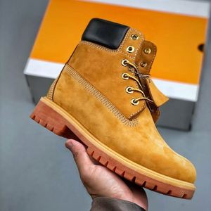 Bottes TB jaunes décontractées à lacets en cuir véritable de qualité supérieure pour l'extérieur, marque de créateur, dropshipping - Product Image 1