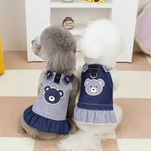 New pet clothing classic suspender jean skirt for small dog spring summer puppy cute dress for factory sale