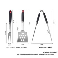 Vente d'usine ensemble d'outils de gril de barbecue en acier inoxydable accessoires de barbecue professionnels tourneur de fourche de barbecue en plein air et ensembles de pinces à aliments