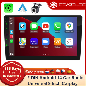 วิทยุติดรถยนต์ GEARELEC 2 DIN ระบบ Android 14 หน้าจอ 9 นิ้ว รองรับ Carplay GPS บลูทูธ FM USB เครื่องเล่นเสียงสเตอริโอ - Product Image 1
