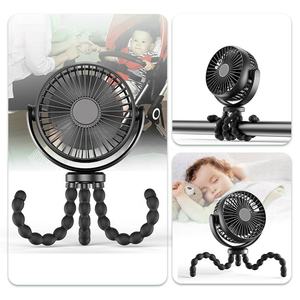Ventilateur de poussette <span class=keywords><strong>pour</strong></span> bébé à pince rotatif à 360 degrés à 3 vitesses avec trépied flexible, ventilateur portable USB <span class=keywords><strong>pour</strong></span> lit de bébé, tapis de course, vélo, tente, <span class=keywords><strong>camping</strong></span> - Product Image 6