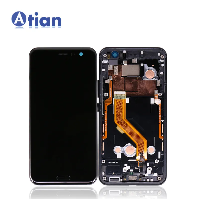 5.5 "untuk HTC U11 Display Rakitan Digitizer Layar Sentuh dengan Bingkai untuk HTC U-3w U-1w U-3u U11 LCD Perbaikan