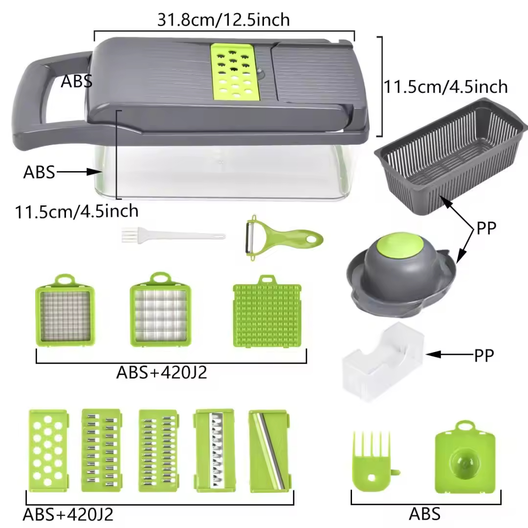 สีเทาเขียว ขนาดสั้น 15 in 1