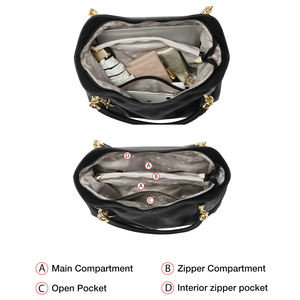 环保企业设计师设计高品质奢华真牛皮女士大号单肩包女式手提包 - Product Image 5