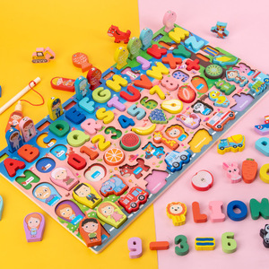 Tavola Logaritmica Digitale in Legno per Bambini con Figure di Animali, <span class=keywords><strong>Puzzle</strong></span> Cognitivo di Traffico, Frutta e Parole per Bambini dai 3 ai 6 Anni, Giocattoli Educativi Precoci - Product Image 1
