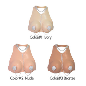 Halter léger cou Cross-Dressing Wear Le silicone pur <span class=keywords><strong>est</strong></span> <span class=keywords><strong>vraiment</strong></span> souple Différentes tailles disponibles Faux seins en silicone - Product Image 4